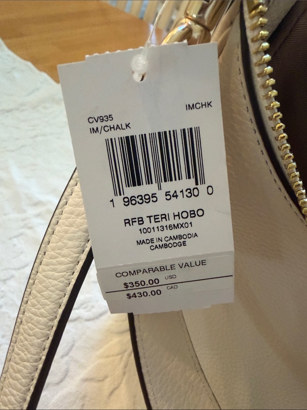 Coach Chalk Pebble Leather Shoulder Bag with Red Cherry Charm - Picture 11 of 11